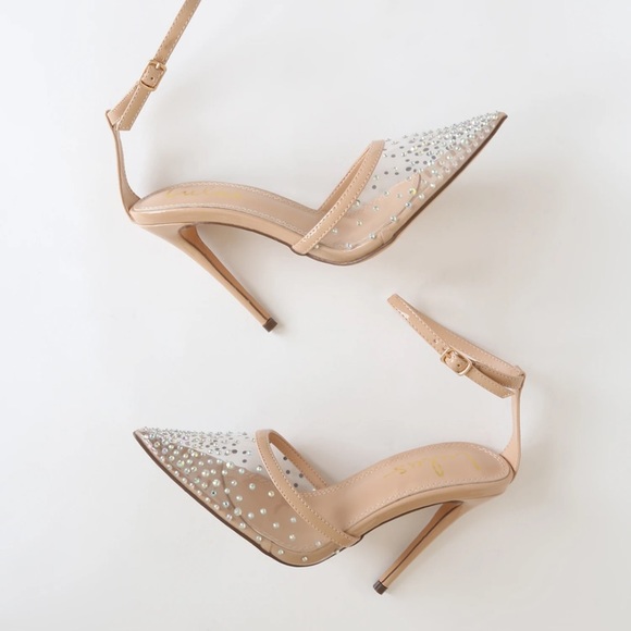 Lulus Nude Rhinestone Stiletto Heel - Picture 5 of 9